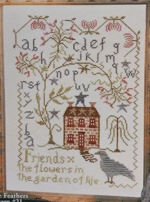 Blackbird Designs GARDEN OF LIFE Cross Stitch Pattern Loose Feathers Chart #21 - Image 1 of 4