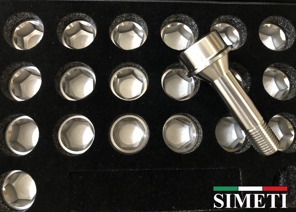 Titanium wheel bolts for Ferrari 360 F430 458 488 FF F12 F8 296 812 (set of 20) - Image 1 of 1