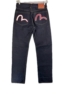 Pantalones de mezclilla azules hechos a medida Evisu Indigo Genes con ribete talla: 31 lote 00001 leer - Imagen 1 de 16
