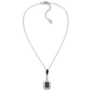Collar CAROLEE New York Jet Negro Colgante Y Tono Plata $50 Nuevo con Etiquetas - Imagen 1 de 2
