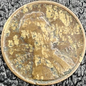 1911 P Lincoln Wheat 1 Cent metal Inclusions Very Rare Planchette Alloy Error - Picture 1 of 5