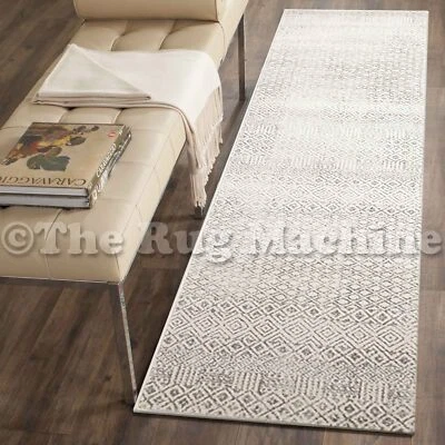 FORTUNA IVORY GREY MOROCCAN DIAMONDS STYLE MODERN RUG RUNNER 80x300cm *NEW** - Image 1 of 4