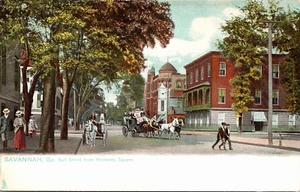 Savannah GA Bull Street from Monterey Square Georgia Postcard Raphael Tuck 1905 - Picture 1 of 4