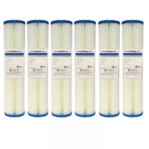6 PK, Pleated Sediment Water Filter Home, Commercial, Reusable 4.5" x 20", 20 μm - Picture 1 of 3