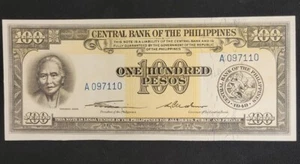 1949 Philippines 100 Pesos  - Pick #139a - Crisp Uncirculated - Picture 1 of 2