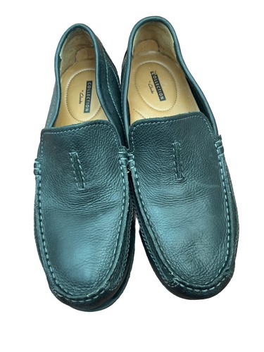 Scarpe mocassini Clarks Collection pelle nera casual guida uomo ammortizzate 7 5 M