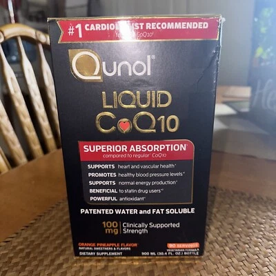 Qunol Líquido CoQ10 Suplemento Natural Absorción Superior 100mg 30.4 OZ 4/25 Foto 1 de 4