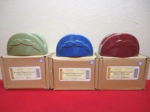 NOS LONGABERGER WOVEN TRADITIONS CORNFLOWER BLUE/PAPRIKA/SAGE TACO HOLDER SET - Picture 1 of 8