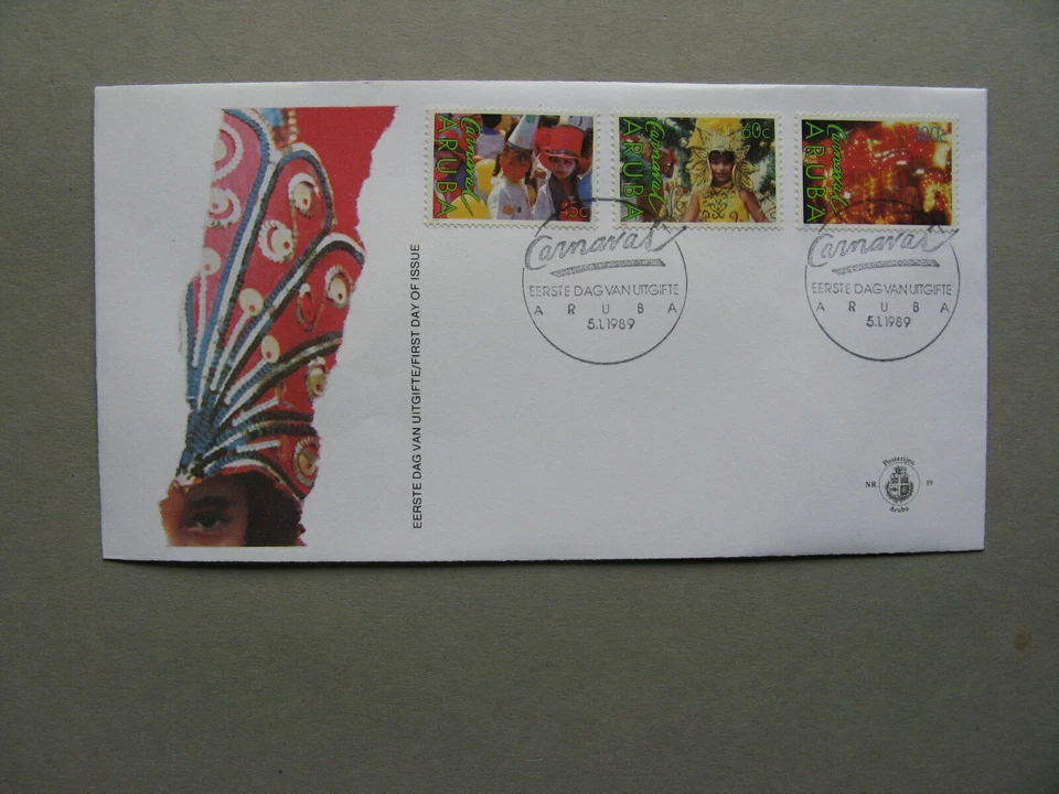 ANTILLES ARUBA, cover FDC 1989, carnaval - Image 1 of 1
