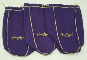 Seagram's Crown Royal Beutel 3er Set groß lila Kordelzug 1,75 l 13" Beutel - Bild 1 von 2