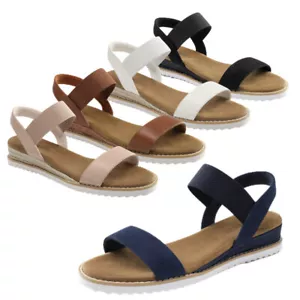 Dream Pairs Women Espadrilles Sandals Elastic Ankle Strap OPen Toe Wedge Sandals - Picture 1 of 44
