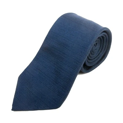 ZZegna Navy Blue Ribbed Twill Tie 21290 Foto 1 de 3