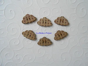 6 Boutons Nuages en Bois pour Couture, Scrapbooking...3x1,8cm Neuf - Réf. NU3 - Imagen 1 de 1