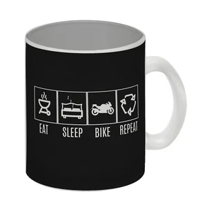 Eat, sleep, BIKE, repeat Glas Tasse Auf der Suche nach einem ausgefallen - Bild 1 von 6