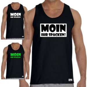 EAKS® Herren Tank Top "Moin Ihr Spacken!" Fun Muskelshirt Spruch Norddeutschland - Bild 1 von 24