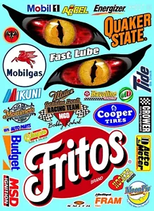WHITE VINYL RACING Sticker Racing SHEET 86-R/C MODEL Die-cut -Decals 1/12-1/10 - Picture 1 of 9