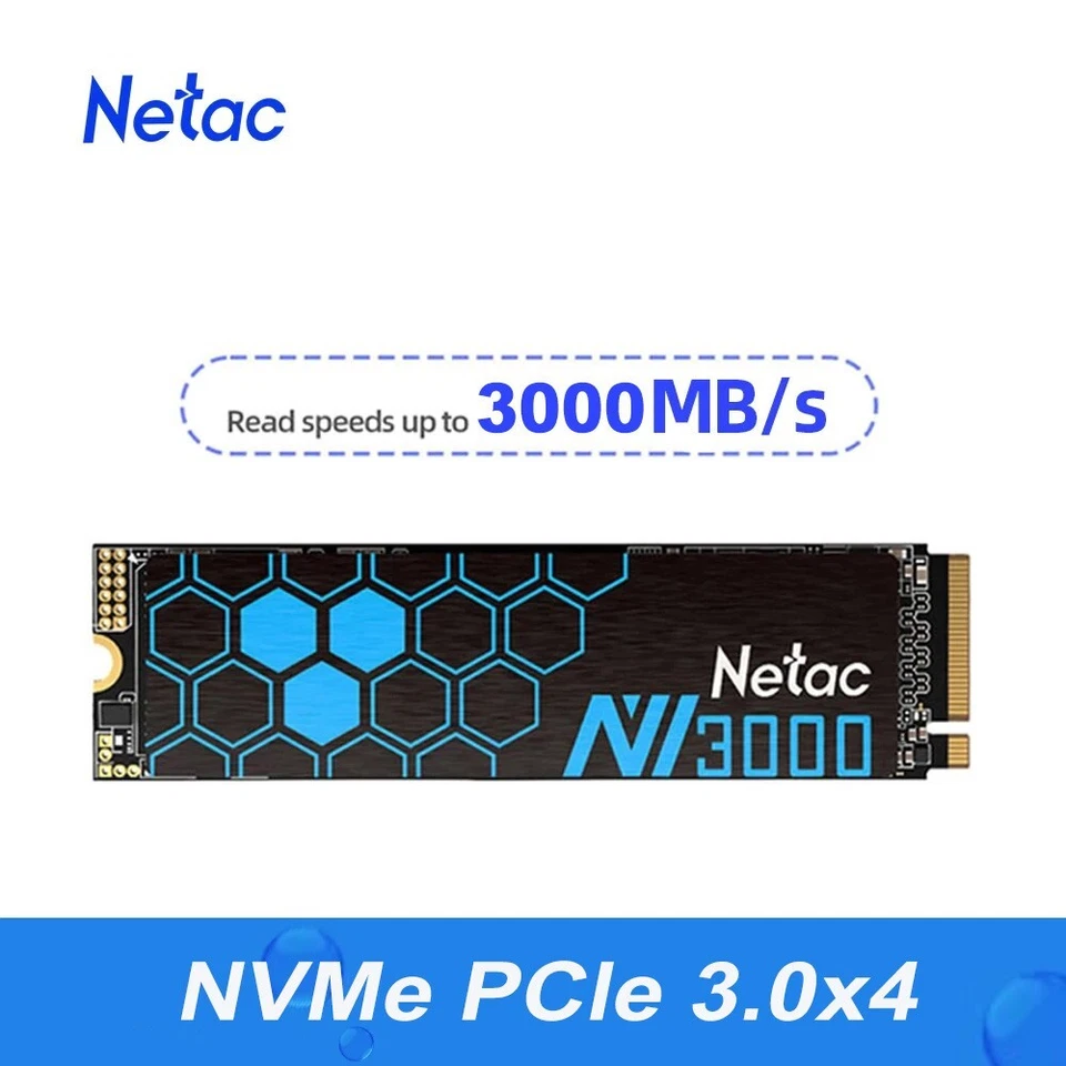Netac Internal SSD 500GB Solid State Drive M.2 2280 PCIe3.0 NVMe up 3000MB/s - Image 1 of 4