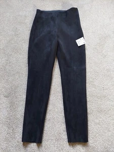 Zara Basic NEW Ladies Black Trousers Soft Faux Suede. Ankle Zips . Size S - Picture 1 of 6