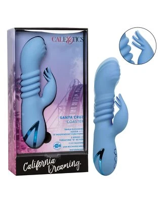 California Dreaming Santa Cruz Coaster Rabbit Vibrator Blue - Image 1 of 4