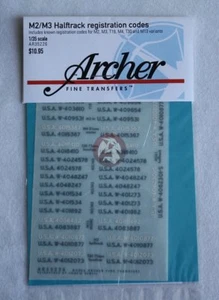 Archer 1/35 M2/M3 Códigos de registro de semioruga (colores de estilos variados) AR35226 - Imagen 1 de 1