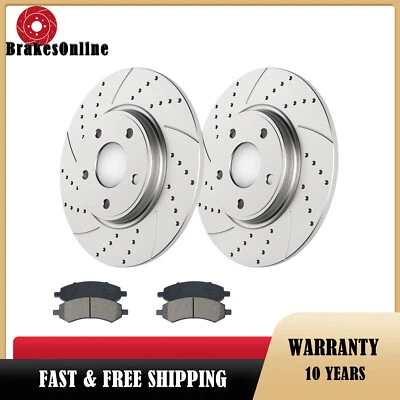 REAR Brake Rotors Pads fit for Chrysler Town & Country 2012-2016 Drilled Slotted - Image 1 of 4