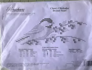 Cheery Chickadee Dresser Scarf Stamped cross stitch - Picture 1 of 3