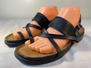 NAOT Strappy Sandals Women's Black Leather Toe Loop Slingback - EU 41 (US 10) - Picture 1 of 7