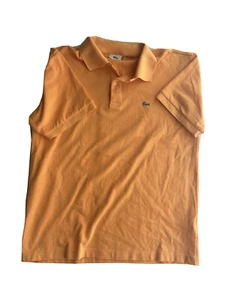 Lacoste polo short sleeve shirt  size 6 (Large) orange alligator cotton blend/G - Picture 1 of 10