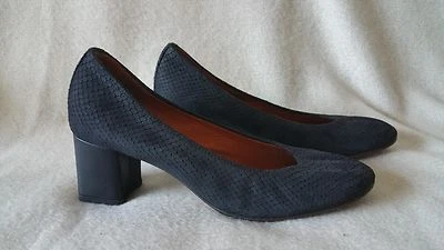 Nuevos zapatos de salón Lanvin Snake de cuero nobuck en relieve bloque de tacón medio 37 6 6,5 negros  Foto 1 de 4