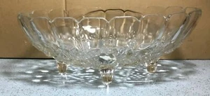 INDIANA GLASS #3677-EMBOSSED GRAPES FOOTED FRUIT BOWL 12"x8" EUC NO BOX - Picture 1 of 11