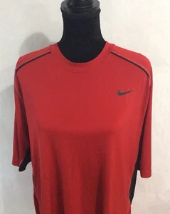 Nike Dri Fit Herren Größe XL 100% Polyester S/S Shirt Rot - Bild 1 von 7