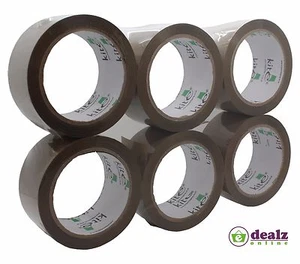 6 x Nastro marrone per imballaggio pacchi 48 mm x 66 mm - Foto 1 di 2