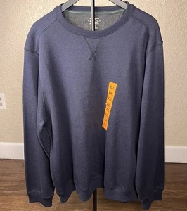 GH Bass Herren Pullover Herren XXL Blau Rundhals Sweatshirt Oberteil Rippborte Neu - Bild 1 von 12