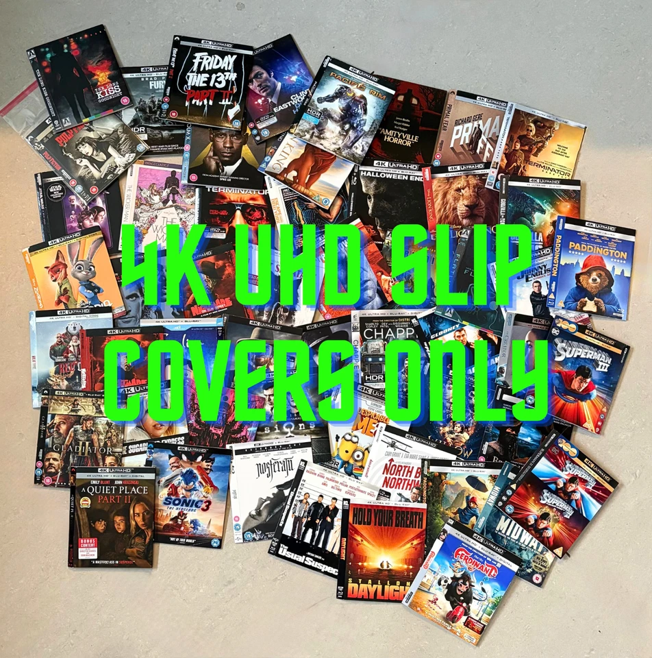 4K UHD BLU RAY SLIP COVERS ONLY - Image 1 of 1