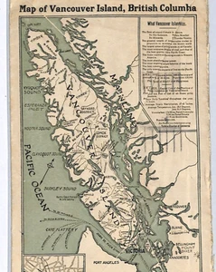 CANADA KGV Cover *VANCOUVER ISLAND* BC Map Illustrated 1923 Kent BIRDS XW347 - Picture 1 of 12