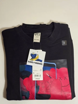 Talla Pequeña - Kaws x Andy Warhol x Uniqlo - Sudadera Para Hombre Negra Roja Compañero Foto 1 de 4