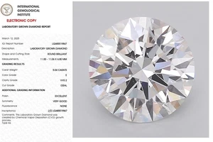 5.04 Round Lab Grown Diamond IGI For Engagement Ring IGI Certified E VVS2 - Picture 1 of 11