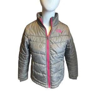 Chaqueta acolchada The North Face para niños talla M* con cremallera y bolsillos gris COMO ESTÁ - Imagen 1 de 8
