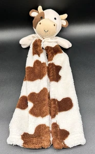 HTF! CUTIE PIE Brown and White Spotted Plush Cow Lovey Security Blanket 18" - Picture 1 of 7