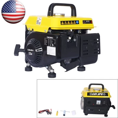 900W Portable Generator Gas Powered Generator Low Noise for Home Use Outdoor - Image 1 of 4