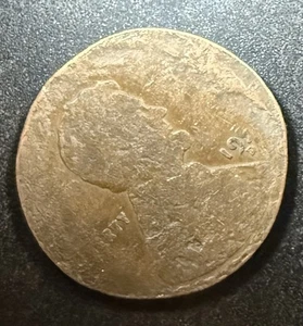 195? Lincoln Wheat Cent Strike Error ~ Off Center Planchet - Picture 1 of 2