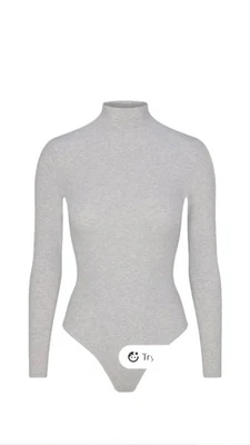 Nuevo con etiquetas Body Skims Gris Brezo Claro Algodón Acanalado Cuello Alto Talla 2X Foto 1 de 4