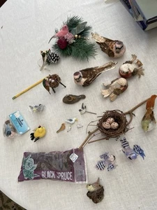 LOT OF 24 Pc CRAFT Bird Nest Craft BIRDS Eggs & More FREE SHIPPING - Picture 1 of 11