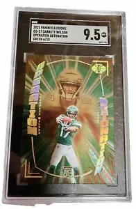 Garrett Wilson 2022 Panini Illusions Rookie Card RC Verde 6/10 Classificato SGC 9,5 - Foto 1 di 2