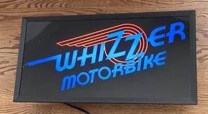RARE!! ORIGINAL WHIZZER WINDOW LIGHTED DEALER SIGN 24 3/4” X 12 1/2" - Picture 1 of 3