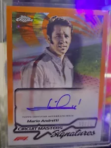 2024 Topps Chrome Formula 1 F1 Mario Andretti Circuit Masters Auto Orange /25 - Picture 1 of 2