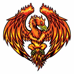 PHOENIX Temporäres Tattoo - Packung mit 2 großen Tattoos - HERGESTELLT IN DEN USA - Bild 1 von 1