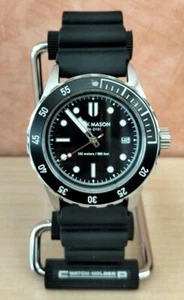 Jack Mason Diver Watch JM-D101-001 Black dial SS Used from Japan - Picture 1 of 14