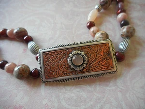 Carolyn Pollack Relios 925 Sterling Silver Copper Multi Stone Bracelet  38AR1 - Picture 1 of 11