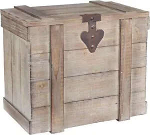 White Washed Rustic Decorative Wooden Trunk, Medium - Picture 1 of 3